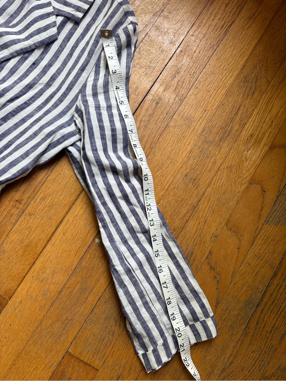 British Khaki 100% Linen Striped Blazer - Picture 8 of 9